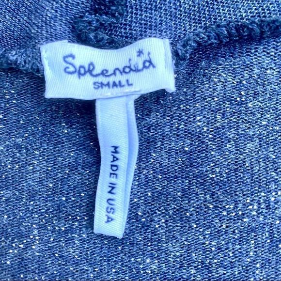 Splendid Blue Striped Metallic Waterfall Cardigan Size S - Picture 2 of 7